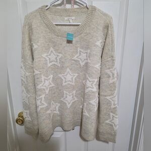 Maurices Cream Star Pattern Sweater NWTS Size XL